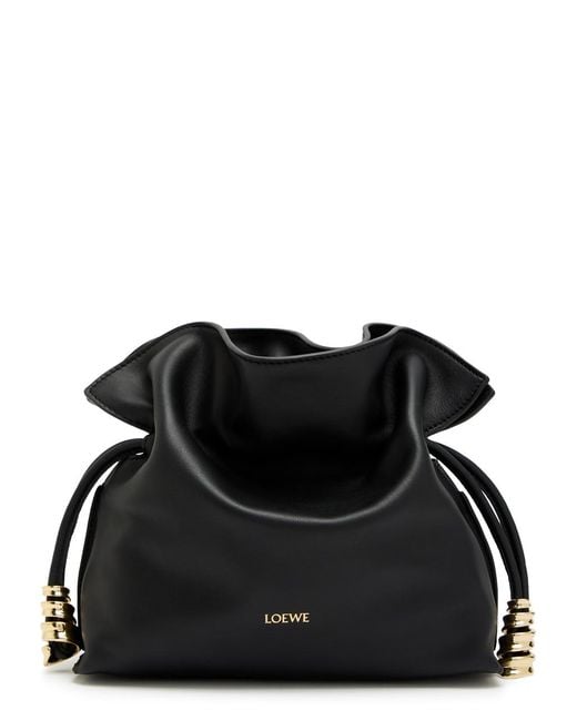 Loewe Black Flamenco Mini Leather Clutch