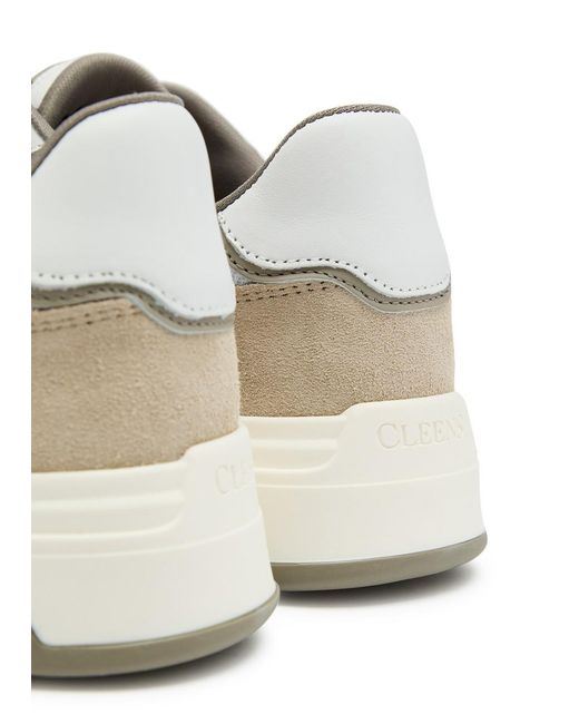 Cleens White Lay Up Panelled Leather Sneakers for men