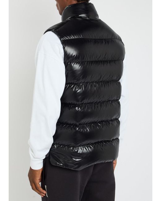 Moncler Black Tibb Quilted Glossed-Shell Gilet for men