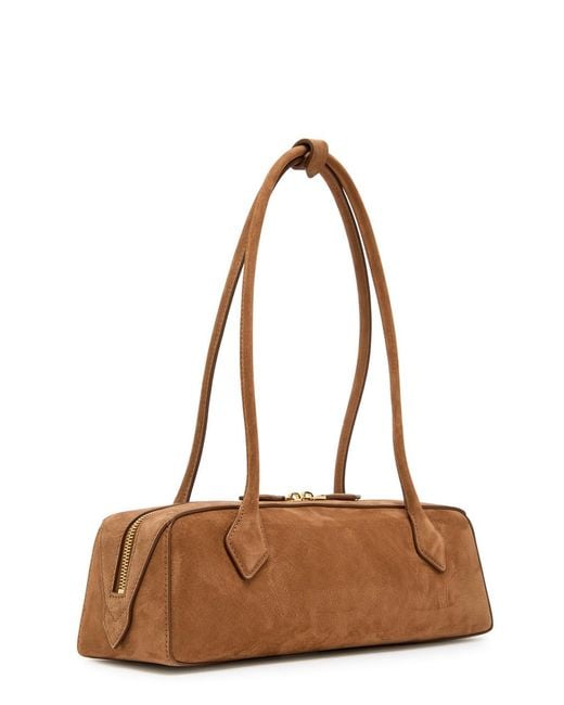 Alaïa White Le Teckle Medium Grained Nubuck Shoulder Bag