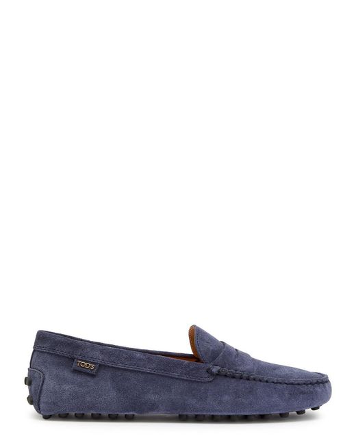 Tod's Blue Gommino Suede Loafers