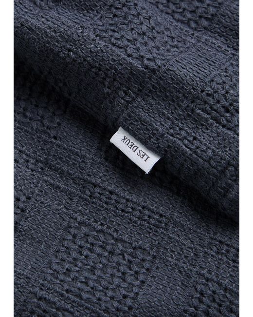 Les Deux Blue Charlie Embroidered Cotton Shorts for men