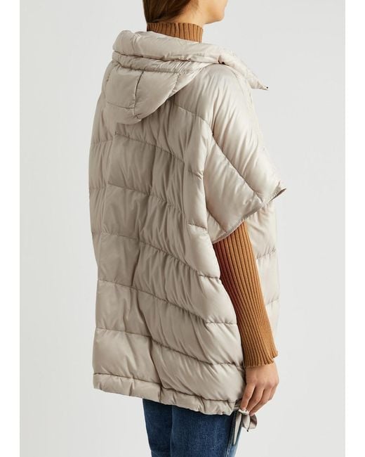Max Mara The Cube White Seiman Quilted Shell Poncho