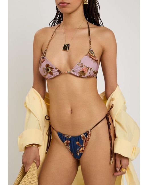 Zimmermann Blue Aster Spliced Printed Bikini