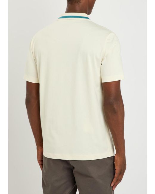 Paul Smith White Striped-Trim Cotton-Blend Polo Shirt for men
