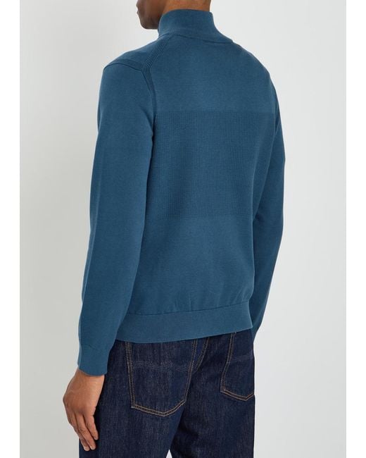 Paul Smith Blue Half-Zip Cotton Jumper for men