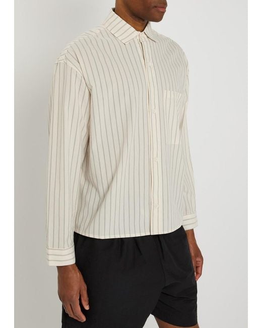 MKI Miyuki-Zoku White Box Dress Striped Seersucker Shirt for men