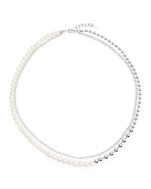 Completedworks White Forgotten Seas Layered Rhodium-plated Necklace