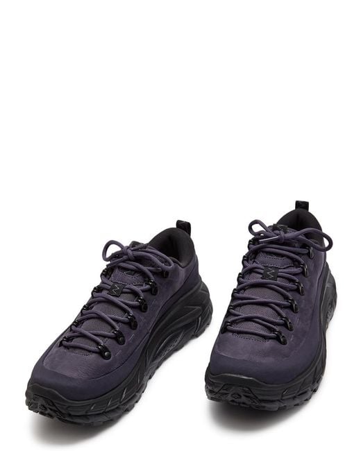 Hoka One One Blue Tor Summit Nubuck Leather Sneakers for men