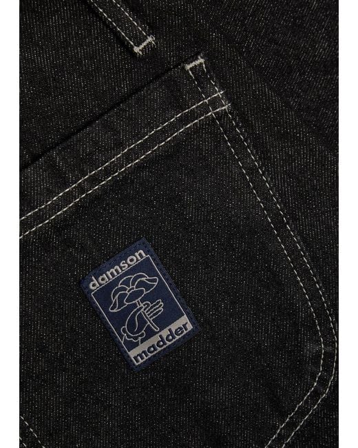 Damson Madder Black Pascal Turn-Up Wide-Leg Jeans