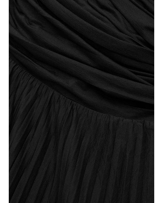 Rebecca Vallance Black Madison Pleated Jersey Midi Dress