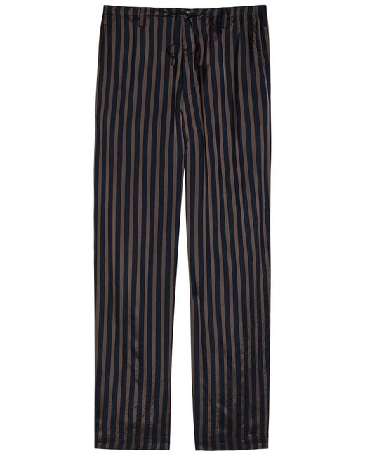 Dries Van Noten Black Penny Striped Straight-Leg Wool-Blend Trousers for men