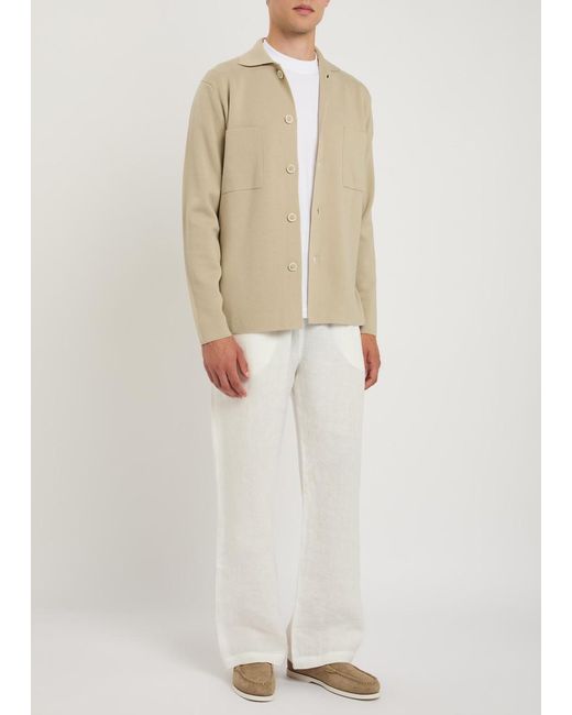 Lardini Natural Fine-Knit Wool Jacket for men