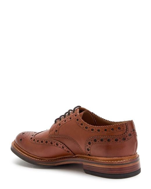 GRENSON Brown Archie Leather Brogues for men