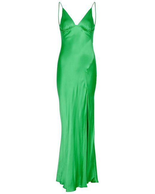 Bec & Bridge Green Ren Satin Maxi Dress
