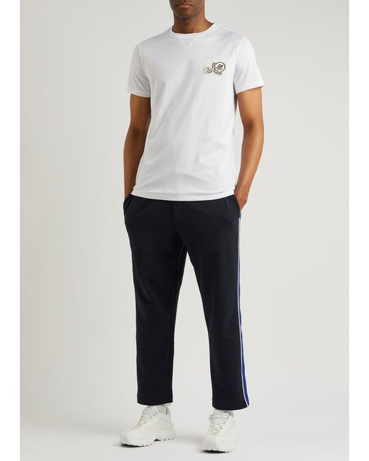 Moncler Blue Striped Stretch-cotton Sweatpants for men