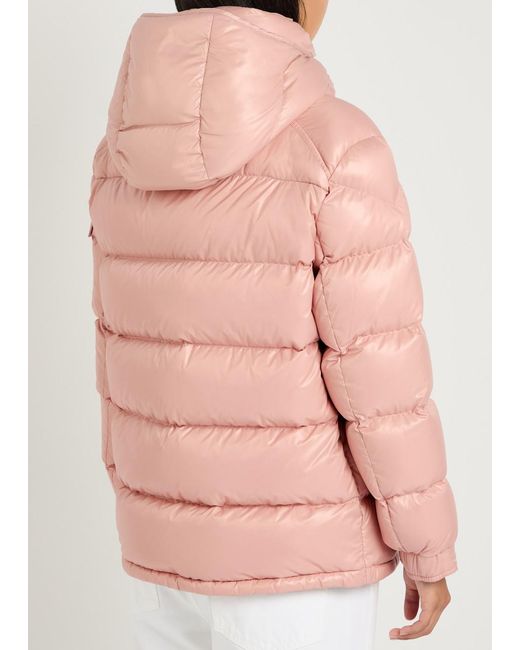 Moncler Pink Maire Padded Hooded Laqué Nylon Jacket