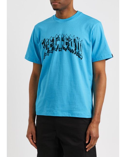 ICECREAM Blue Logo-print Cotton T-shirt for men