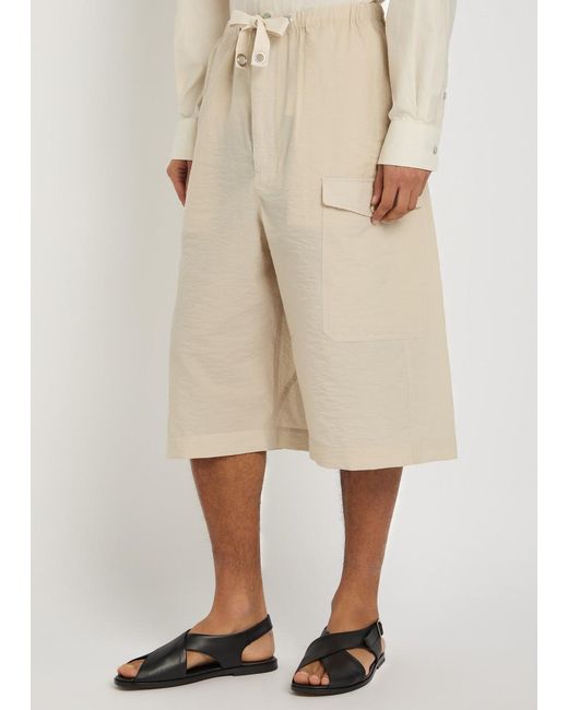 Lemaire Natural Cotton-Blend Cargo Shorts for men