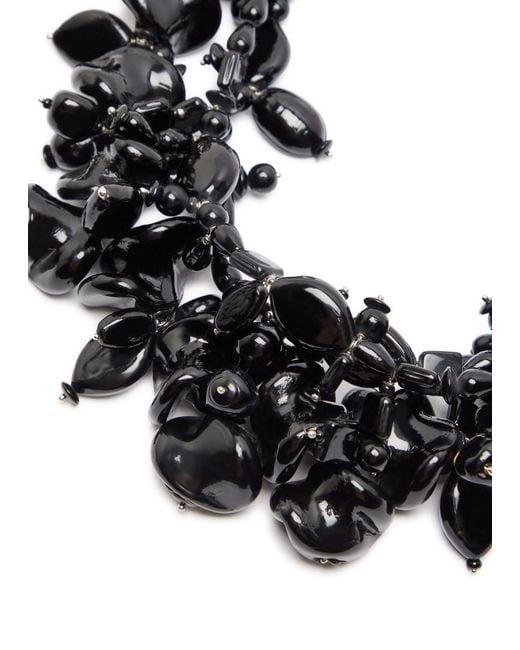 Dries Van Noten Black Clustered Beaded Necklace