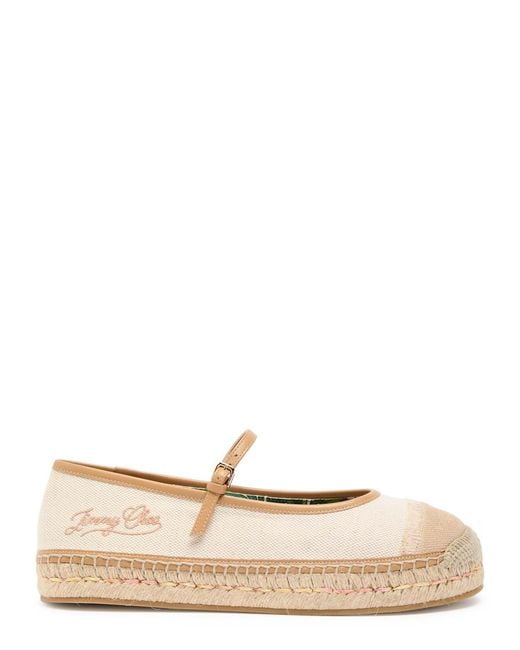 Jimmy Choo Natural Aciel Canvas Espadrille Flats