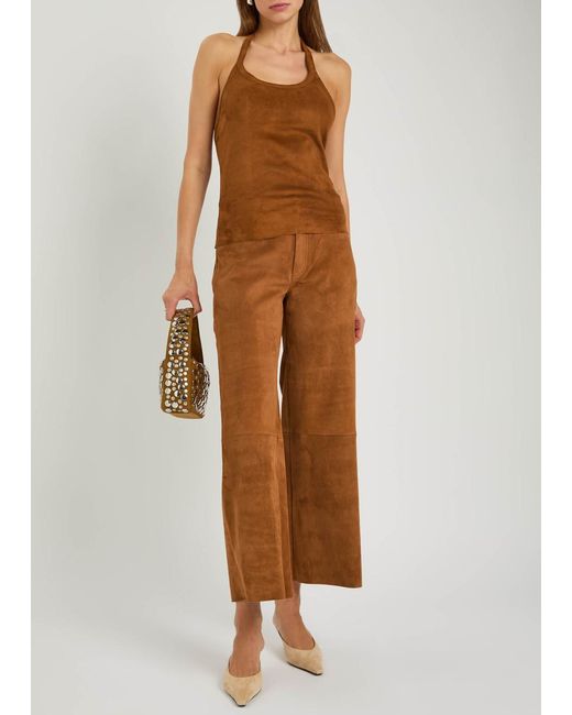 Stouls Brown Lilou Stretch-Suede Trousers
