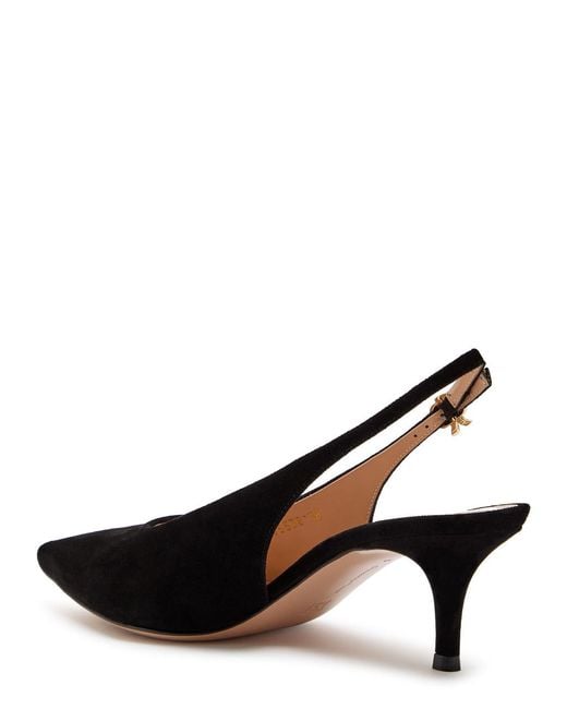 Gianvito Rossi Black Robbie 55 Suede Slingback Pumps