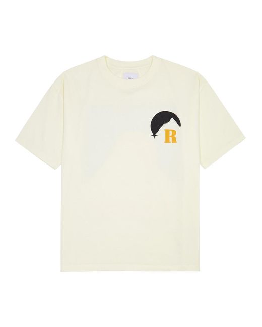 Rhude White Moonlight Logo Cotton T-shirt for men