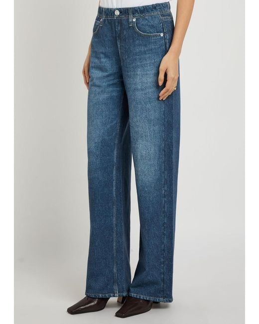 Rag & Bone Blue Miramar Jeans-Print Terry Trousers