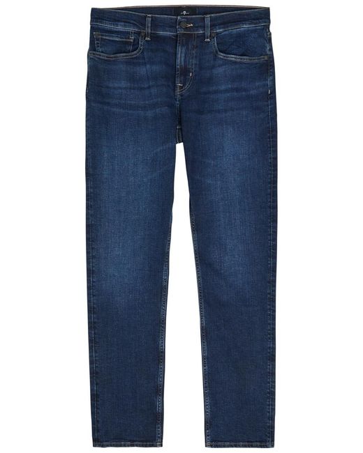 7 For All Mankind Blue Slimmy Stretch-Denim Jeans for men