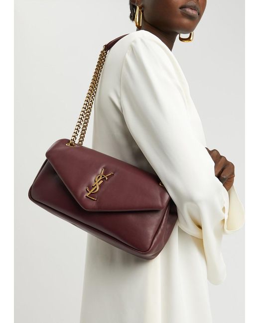 Saint Laurent Purple Calypso Small Padded Leather Shoulder Bag