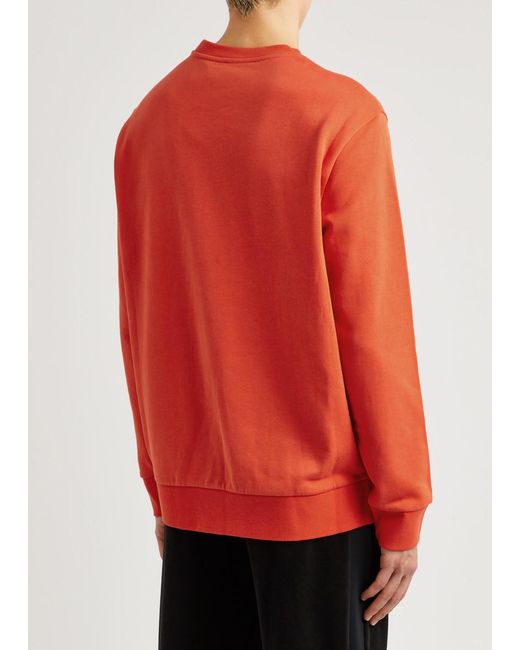 Moncler Orange Logo Cotton Sweatshirt for men