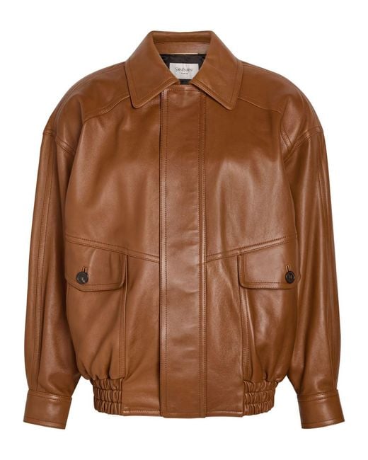 Saint Laurent Brown Leather Jacket