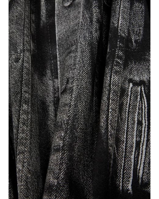 Jean Paul Gaultier Black Denim Trompe L'oeil Printed Stretch-jersey T-shirt