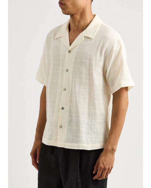 Boss White Paras Stretch-Cotton Polo Shirt for men