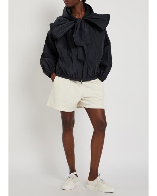 Moncler Blue Pecher Bow-Effect Hooded Shell Jacket
