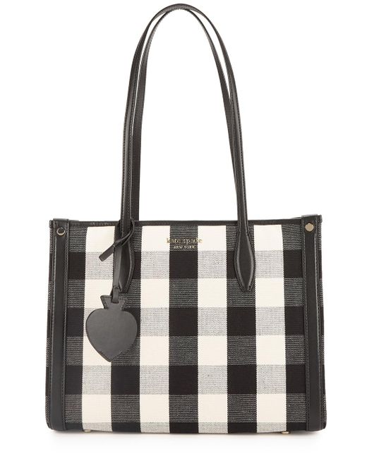Kate Spade Market Medium Gingham Canvas Tote in Black Lyst