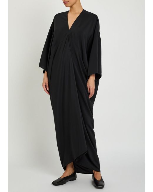 Rick Owens Black Tommykite Crepe Maxi Dress