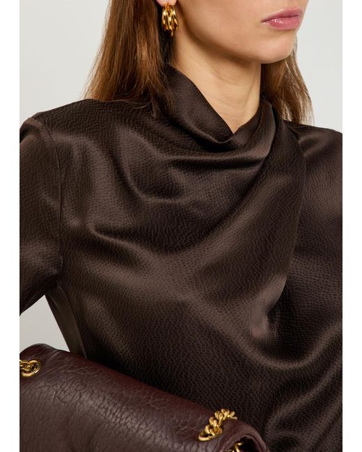 Gabriela Hearst Brown Marcela Draped Silk Top