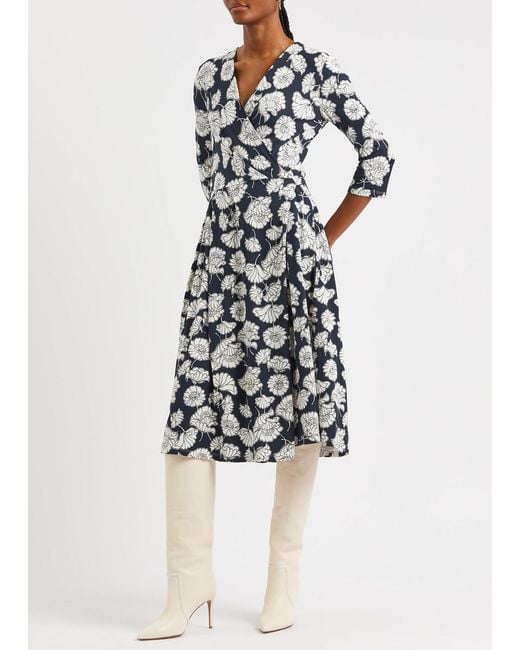 Weekend by Maxmara White Doria Floral-print Jersey Wrap Dress