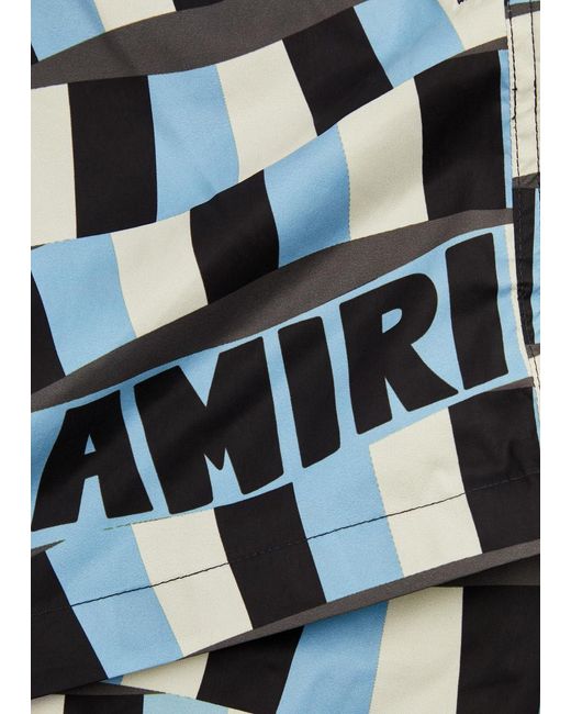 Amiri Blue Printed Shell Swim Shorts for men