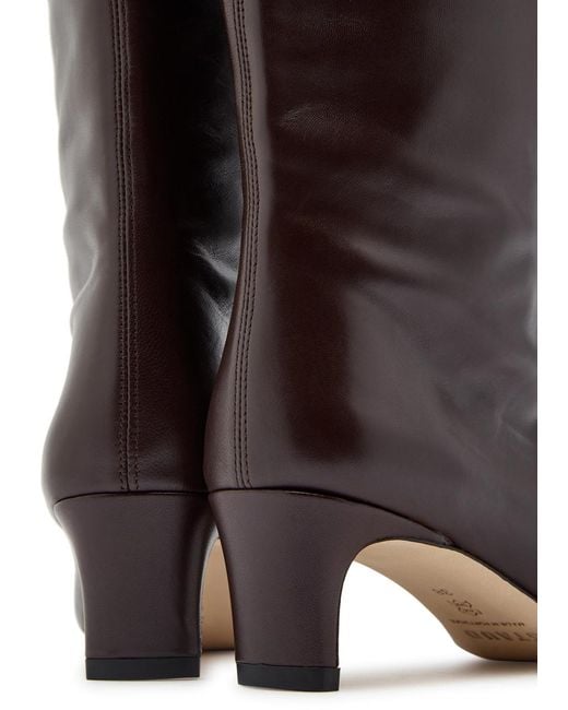 Staud Brown Wally Leather Knee-High Boots