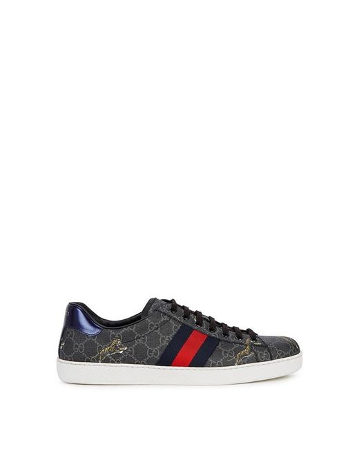Gucci Ace GG Supreme Monogrammed Sneakers in Black for Men - Save 32% ...