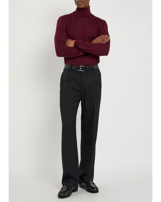Saint Laurent Red Roll-Neck Wool Jumper for men