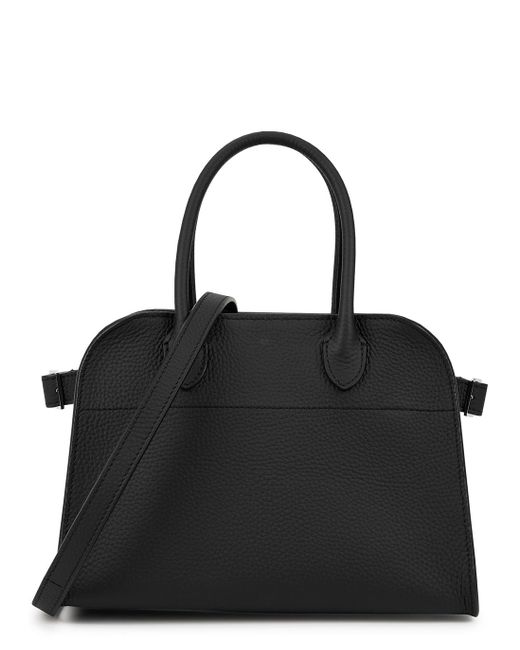 The Row Black Margaux 10 Leather Top Handle Bag