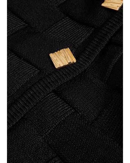 TOVE Black Uma Checked Knit Cardigan