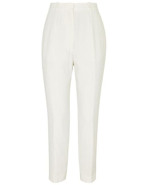 Alexander McQueen White Tapered Slim-Leg Trousers