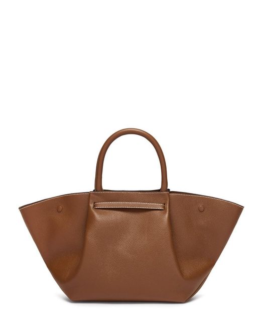 DeMellier London Brown The New York Midi Grained Leather Tote