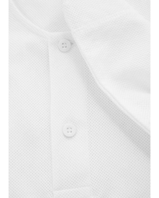 Sunspel White Riviera Cotton-Mesh Henley T-Shirt for men