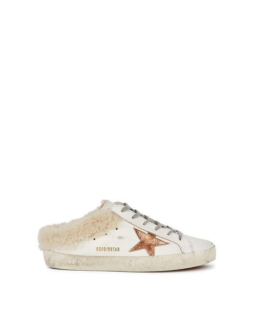 Golden Goose Deluxe Brand Natural Superstar Distressed Leather Sneakers, Sneakers